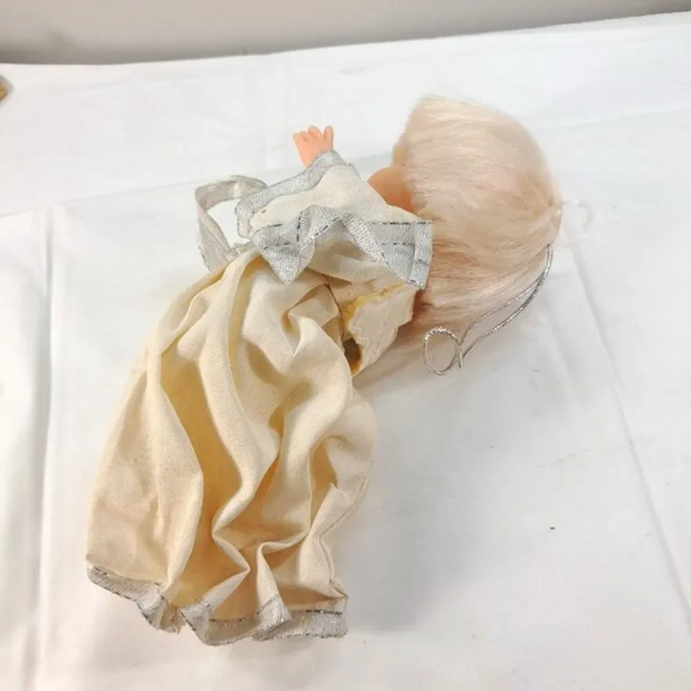 PRECIOUS MOMENTS FLYING ANGEL DOLL HANGING‎ ORNAMENT silver blonde boy Vintage